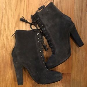 All Saints Grimsby Boot- US6.5 -Gray Suede Lace Up